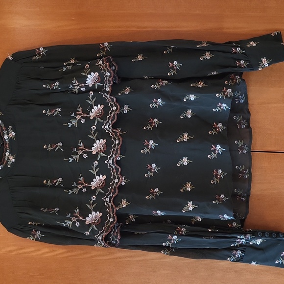 Zara Sheer Embroidered Top. - Picture 3 of 6